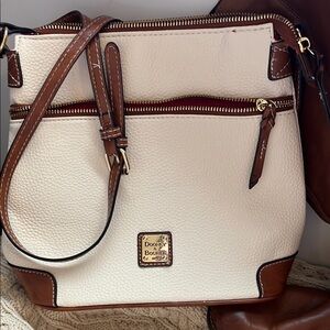 Dooney & Bourke White and Brown Crossbody Bag